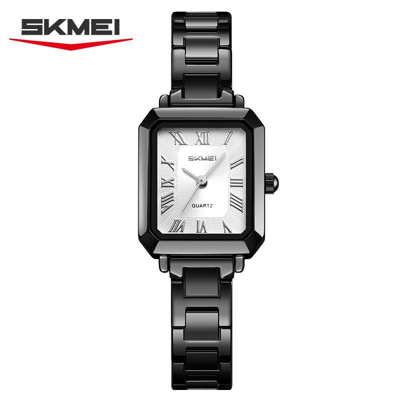 SKMEI 2582 Watch Waterproof Date Fashion Steel Strip Light Luxury Watches Montre Femme Exquisite Square Business Women's Quartz
