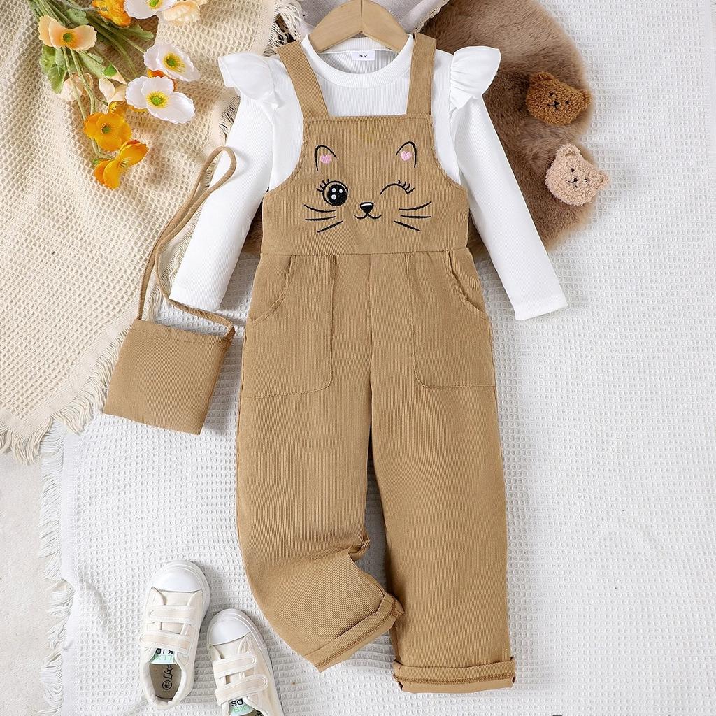 Стильный комплект из двух предметов для девочек: топ и брюки