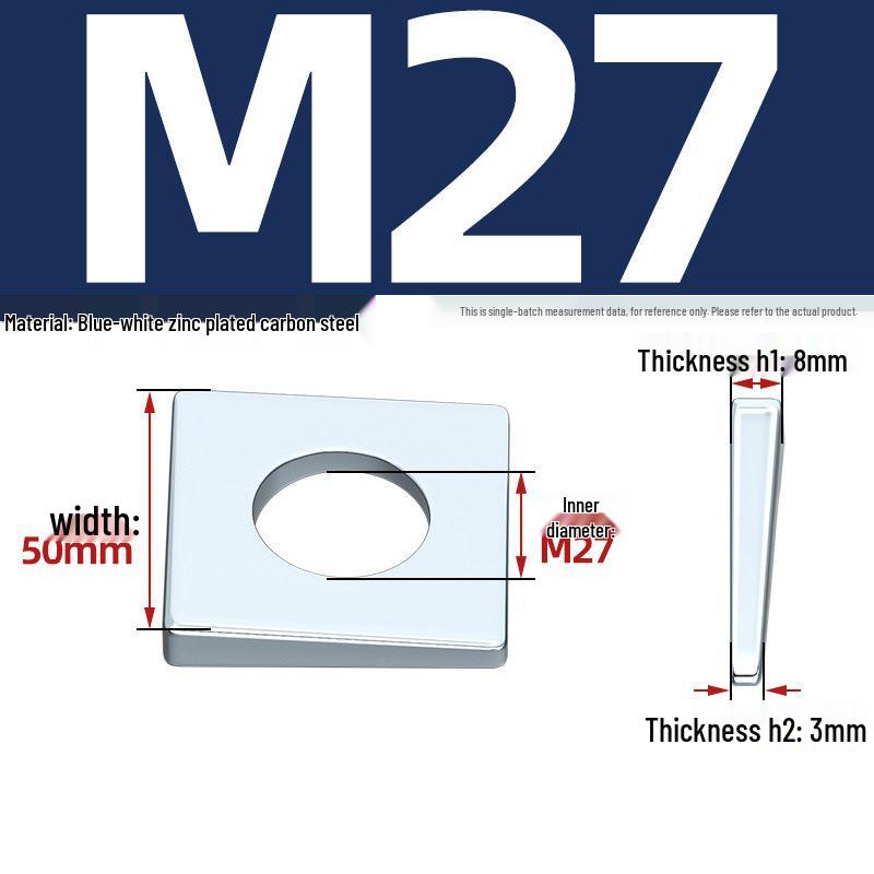 GB852 Blackened Square Bevel Washer for I-beam M6/M8/M20/M24/M30