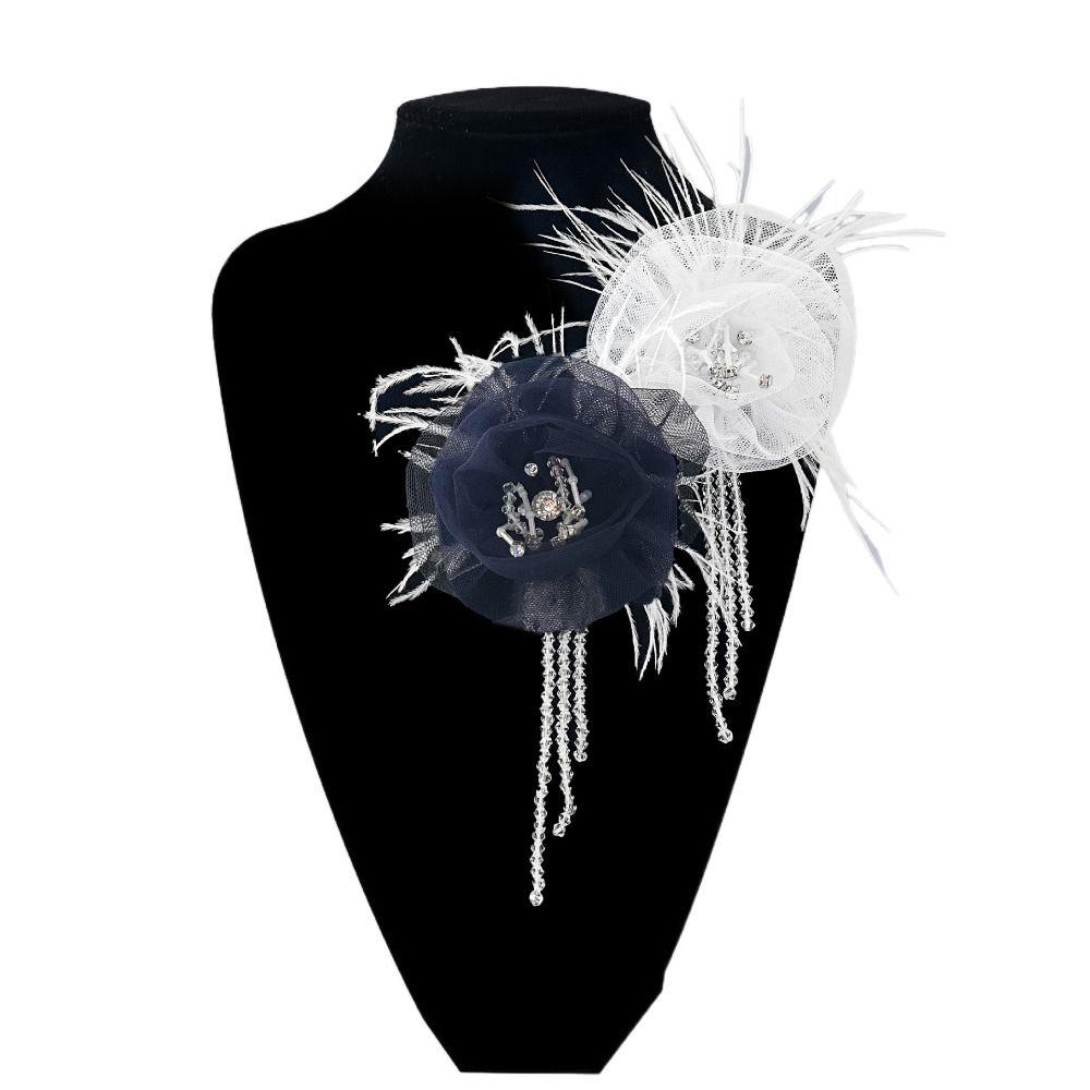 

Перо Цветок Брошь Аппликации Ручной Работы Нашивка На Одежду Аппликации Украшения Одежды синий