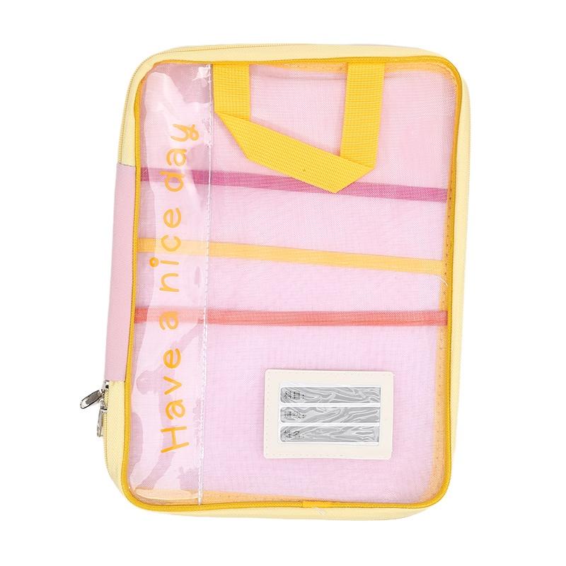 Stationery Storage Bag 4 Layer Mesh Zipper Bag Large Capacity Organizer Folders Student School Supplie Zipper Exam Papers Books