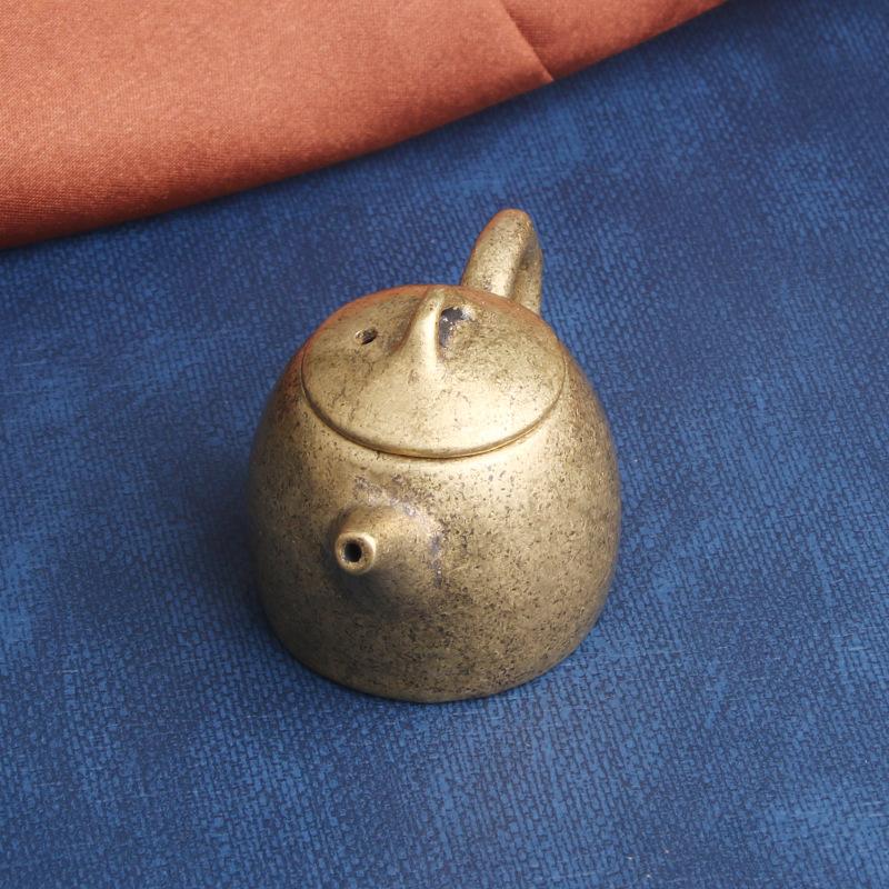 Brass -Fashioned Traditional Desktop Kung Fu Teapot Tea Ornaments Decoration Hand Pieces Old Copper Ware Wh