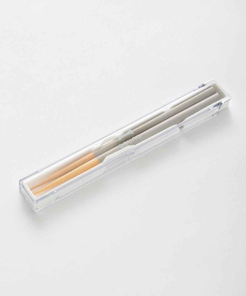 BRUNO Wakasa Lacquer Lunch Chopsticks with Case, Wooden Chopstick Case Set, Dishwasher Safe, Ivory, No Sizes Available, RBHK015-IV