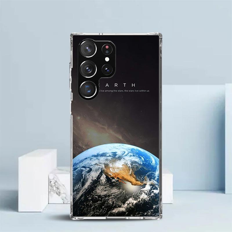 

Earth Stars Space Soft Cover for Samsung Galaxy S25 Edge S26 S24 S23 Ultra Phone Case S22 S21 Plus S20 FE Print Pattern Shell Ga Samsung S24 Ultra