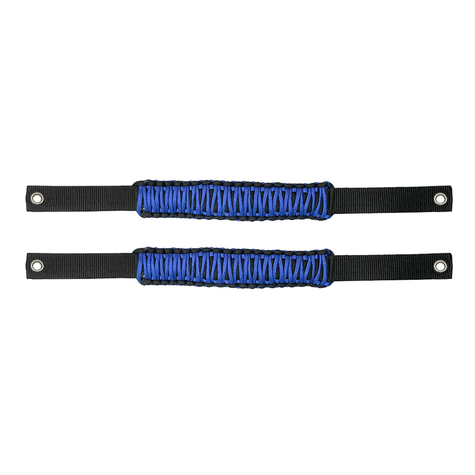 

2 шт. автомобильные ручки для безопасности из паракорда, сменные ручки для Ford Bronco Jeep Wrangler синий