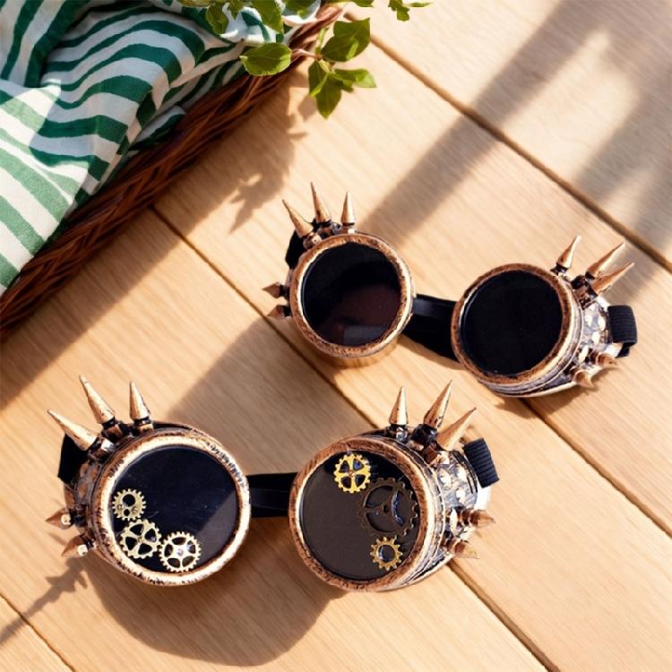 Steampunk Goggles with Rivets Gear Glasses Halloween Goggles Gothic Glasses Steampunk Glasses Party Supplies