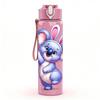 1PC Purple Easter Bunny Cartoon Print 750ml Color Plastic Sports Water Bottle Leakproof Flip Straw Lid Suitable for Sports Office Home Use