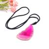 Natural Agate Sheet Rough Stone Pendant Irregular Agate Rough Stone Necklace Pendant Colored Natural Stone Sweater Chain