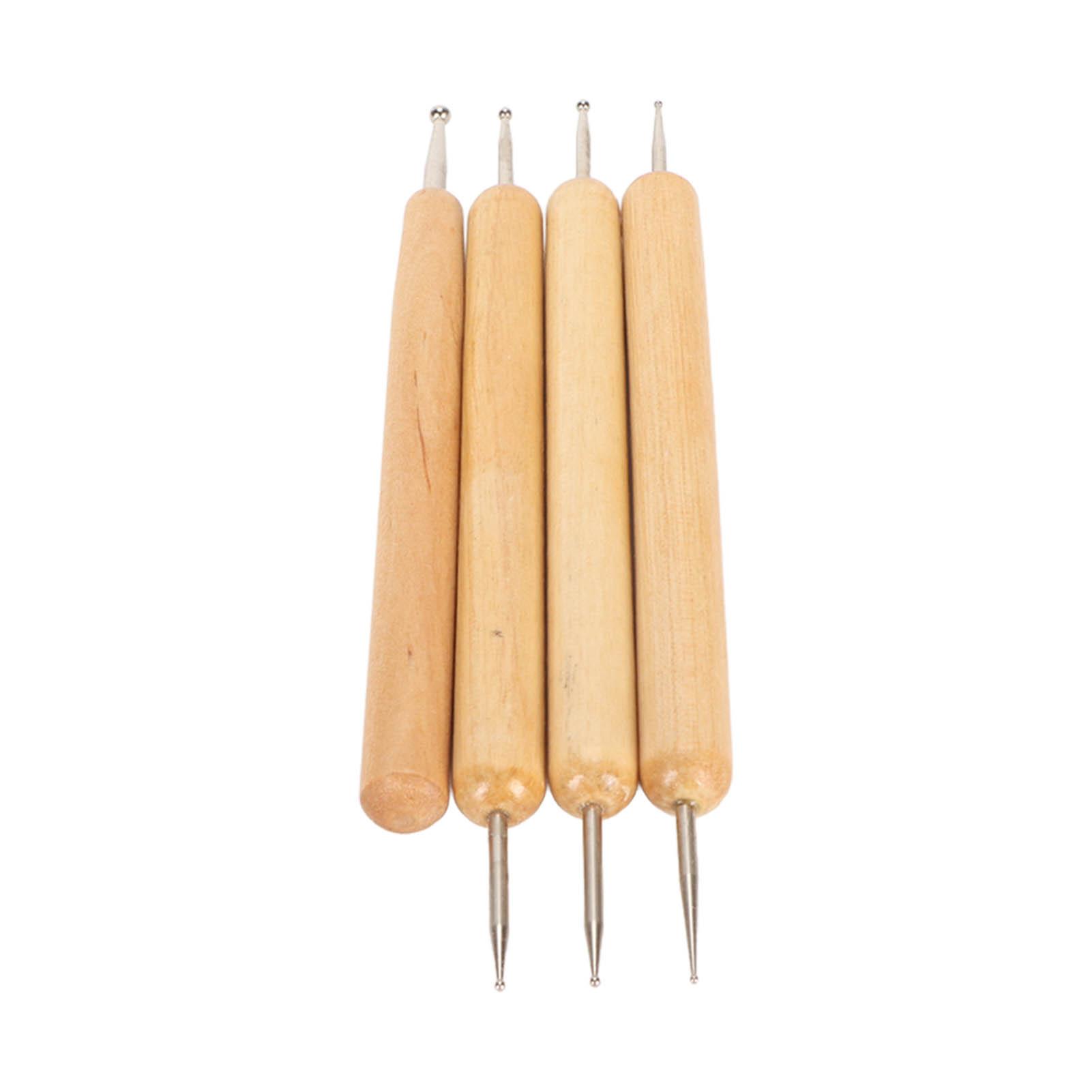 

4 шт. Ручка для вдавливания из нержавеющей стали, стилус для трассировки и точечной росписи с буковой ручкой для рисования