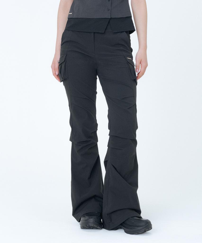 MISEKI SEOUL Hannah Side Pocket Flared Pants Black