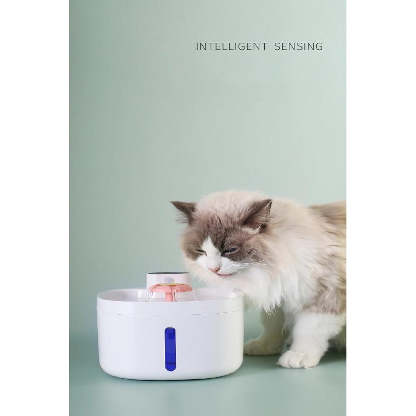 2.6L Large Capacity Automatic Cat Fountain Wireless Smart Pet Water Feeder Dog Water Dispenser with Sensor Cat Drinking Bowl