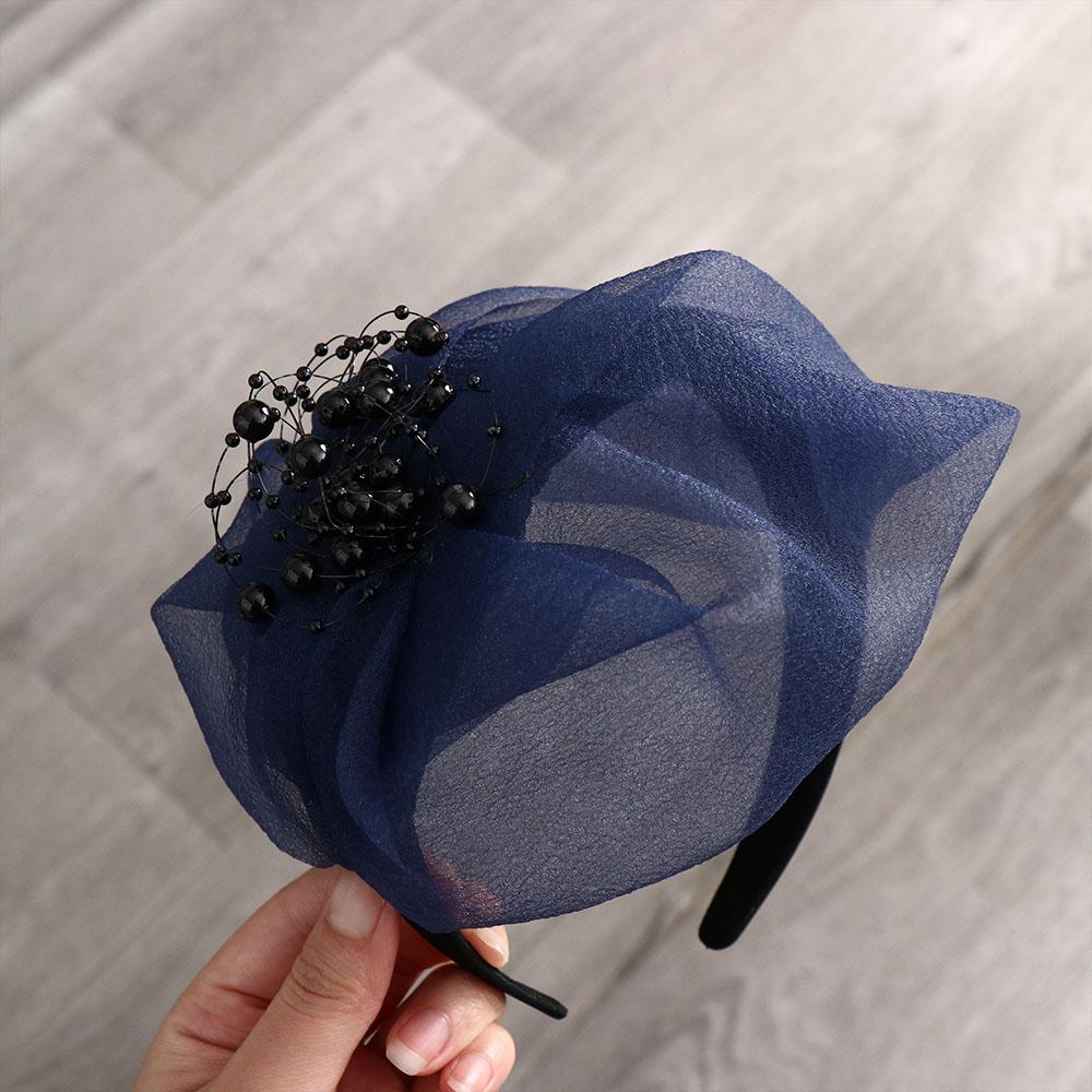 Französischer Stil Garn Halbhut Stirnband Netzmütze Form Haarband Vintage Netz Haarreif Mädchen