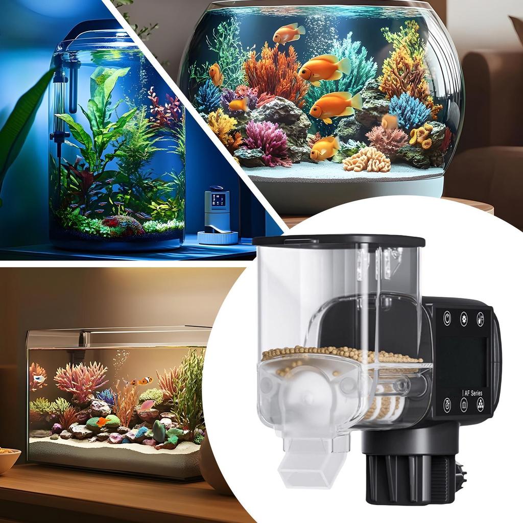 Aquarium Feeder Battery Powered Fish Food Feeder With Timer Programmable Feeding Machine With Digital Display