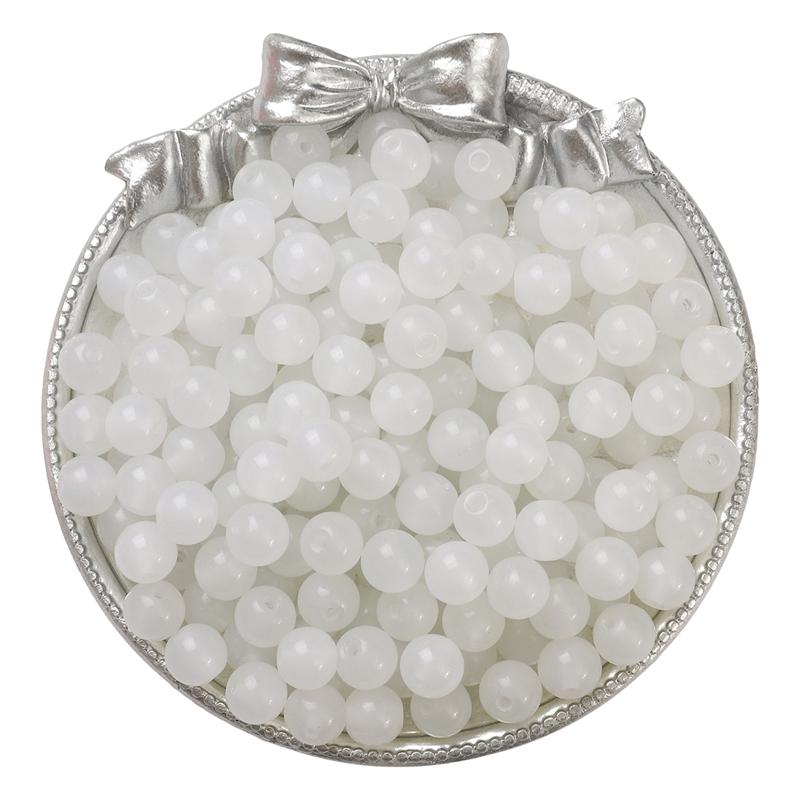 

50-135 шт. хрустальные стеклянные бусины желе сплошного цвета имитация нефрита камень свободные разделительные бусины для изготовления ювелирных изделий 8mm 100Pcs белый