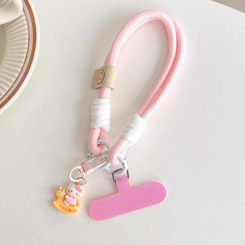 Mobile Phone Lanyard Girl Heart Cartoon Cute Kt Cat Jewelry Portable Rope Woven Rope Short Pendant Female