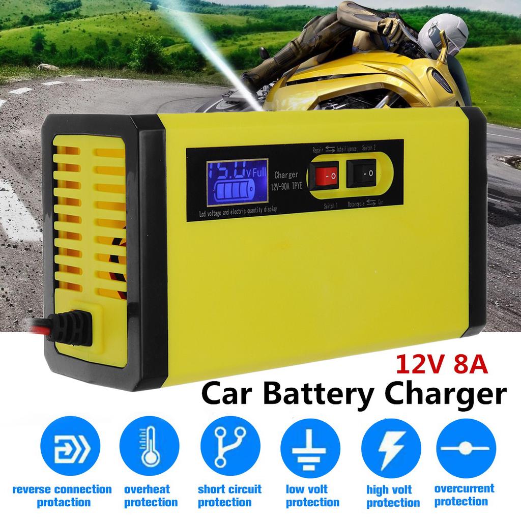 Smartes 2-in-1 Auto Batterie Ladegerät & Tester 12V 8A – Für AGM, GEL, LiFePO4, Mit LCD-Display