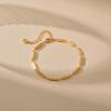 18K Gold-Plated Color-Retaining Striped Design Adjustable Bracelet for Women Fashion French Retro Elegant Bracelet Jewelry Gift