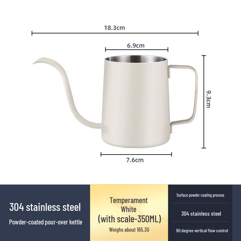 Cafetera Portátil de Acero Inoxidable 304 de Boca Estrecha con Pico Largo para Control Pour-Over