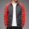 Men S Casual Stand Collar Long Sleeve Patchwork Jacket