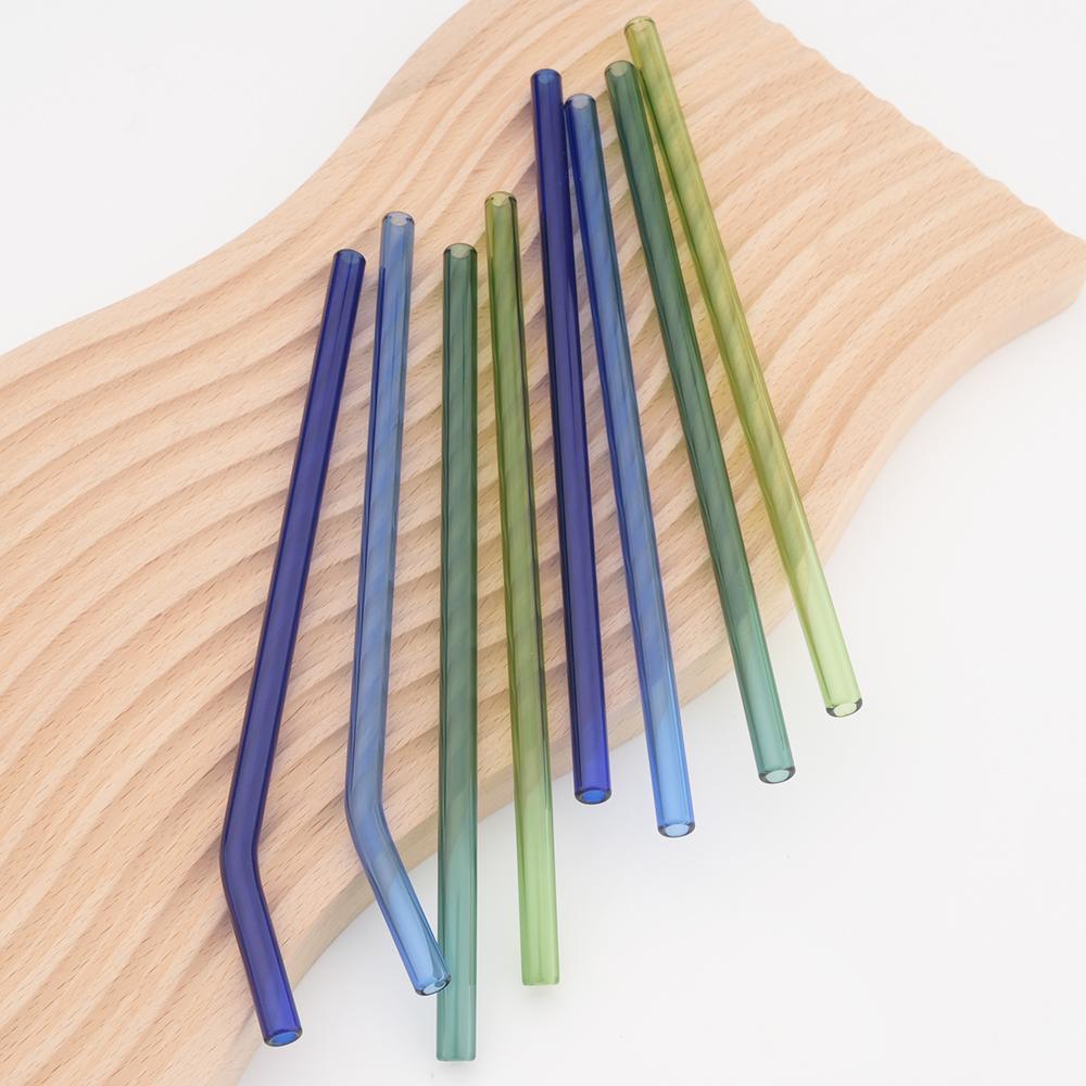 Reusable Drinking Glass Straw High Borosilicate Glass Straw Wide 8mm Eco Friendly Straw for Cocktail Smoothie Milkshake Dinkware