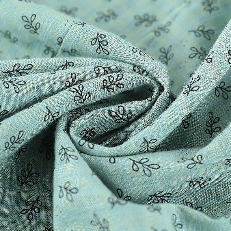 Mid-aged & Elderly Women's Floral Cotton Shirt, 3/4 Sleeve, Loose Plus Size Top