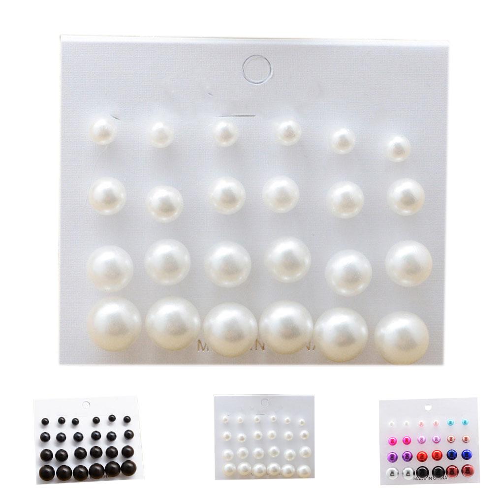 12 Pair/Set Bohemian Women Pearl Earrings Kit Girl Wedding Prom Party Ear Rings Simple Vintage Ear Studs