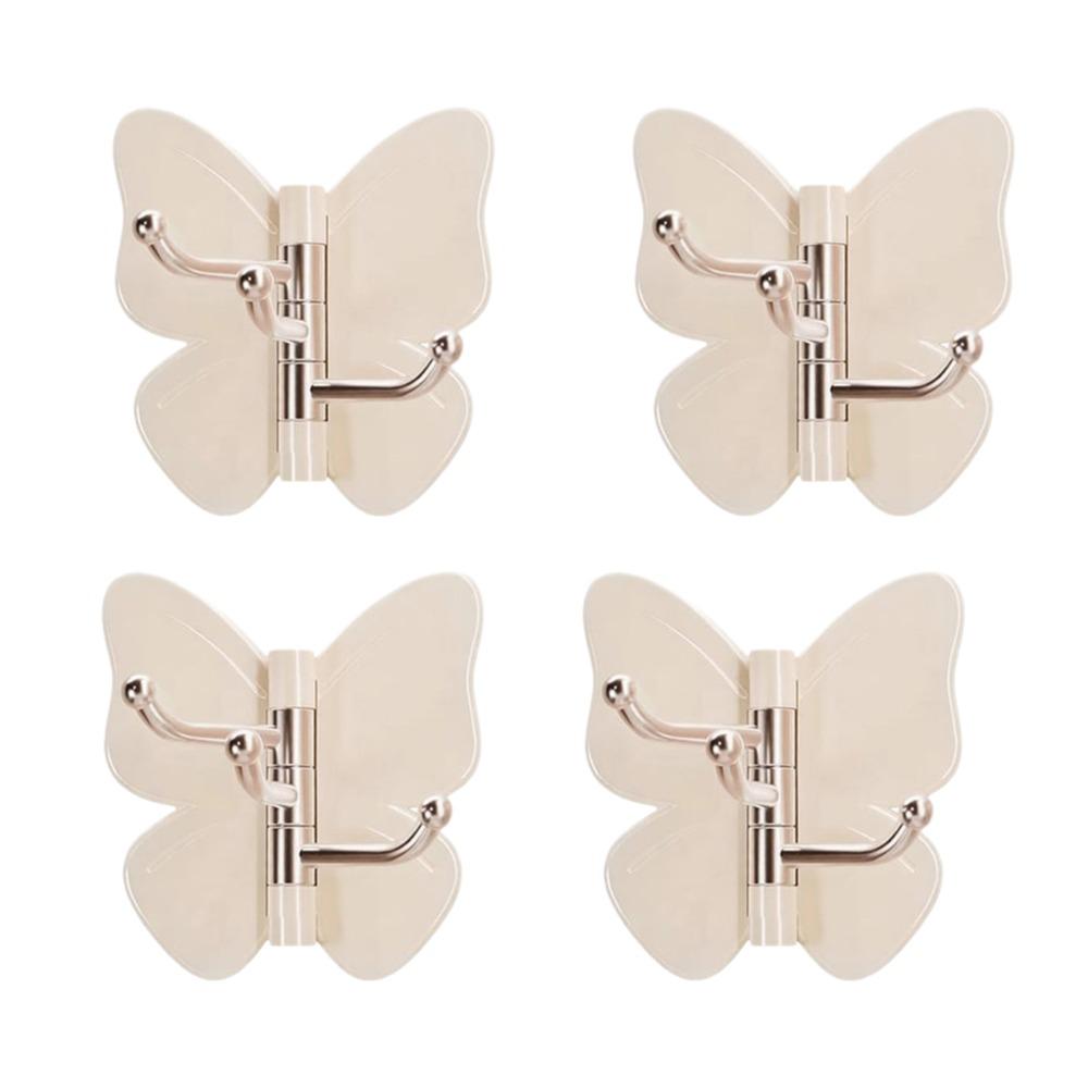 1/4PCS Plastic Butterfly Wall Hook Waterproof Adhesive Wall Hook  Kitchen Bathroom Storage