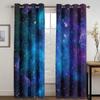 Three D Printed Cartoon Space Galaxy Star Design Pattern Thin Semi Light shading Window Curtain for Kid Childern Boy Bed Room Living Room Home Hook