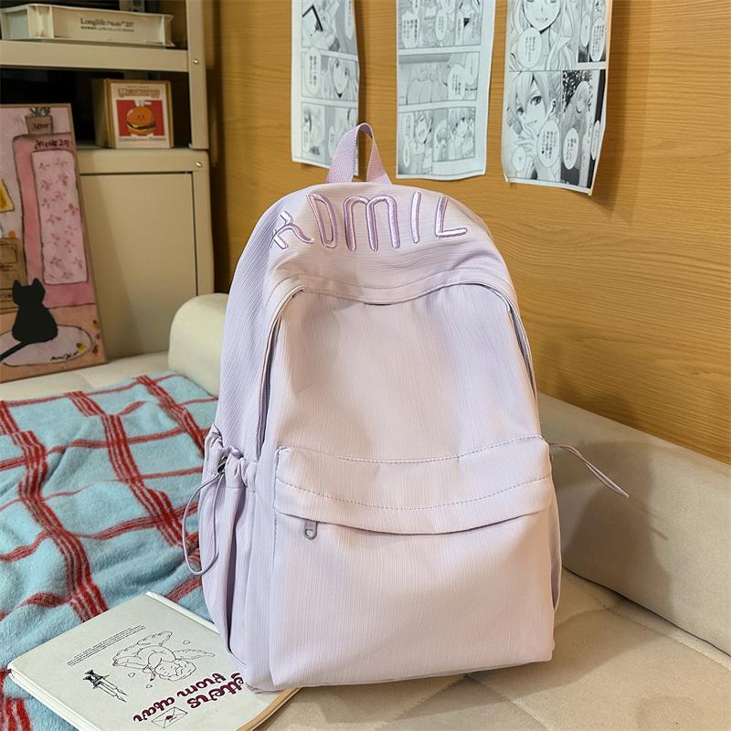 Letter Embroidery Minimalist Backpack for Women – Perfect for School, Work & Daily Use