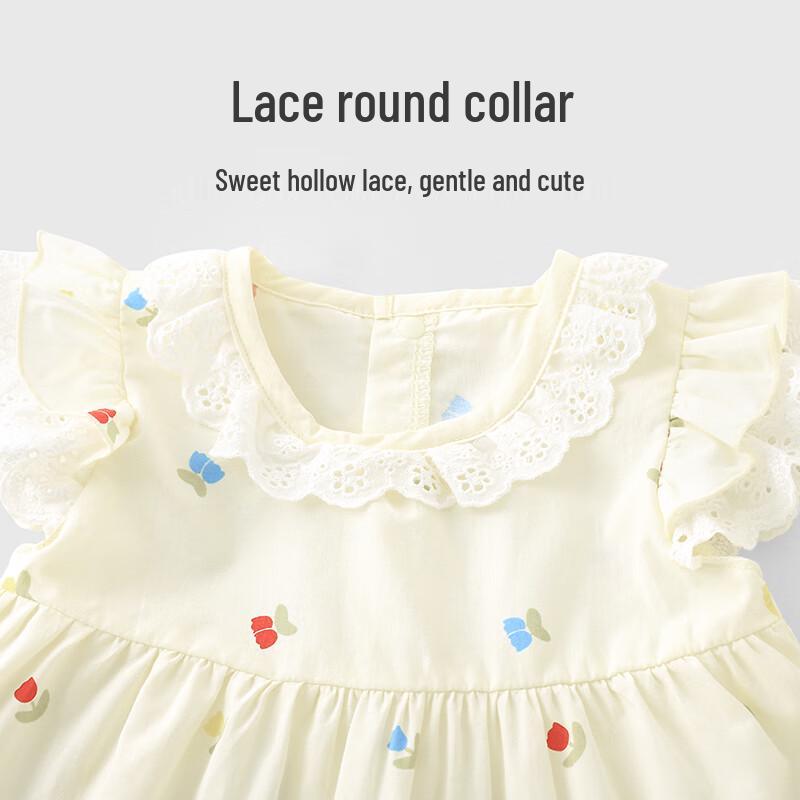 Youqi Baby Girl Summer Flutter Sleeve Floral Dress