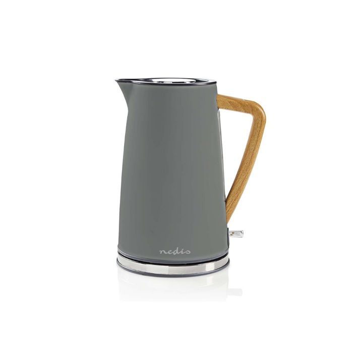 Bouilloire Nedis - 1,7 L - Gris - Socle 360° - Élément chauffant dissimulé