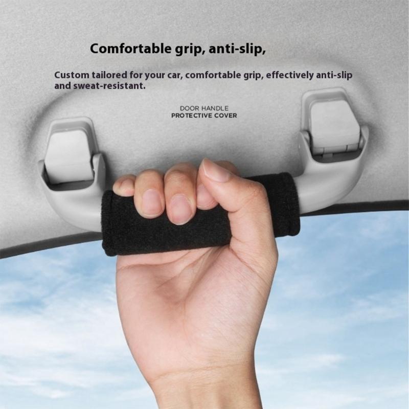 1 pcs Fluff Car Roof Door Handle Protector Car Armrest Cover Non Slip Grip Fit for Most Vehicle