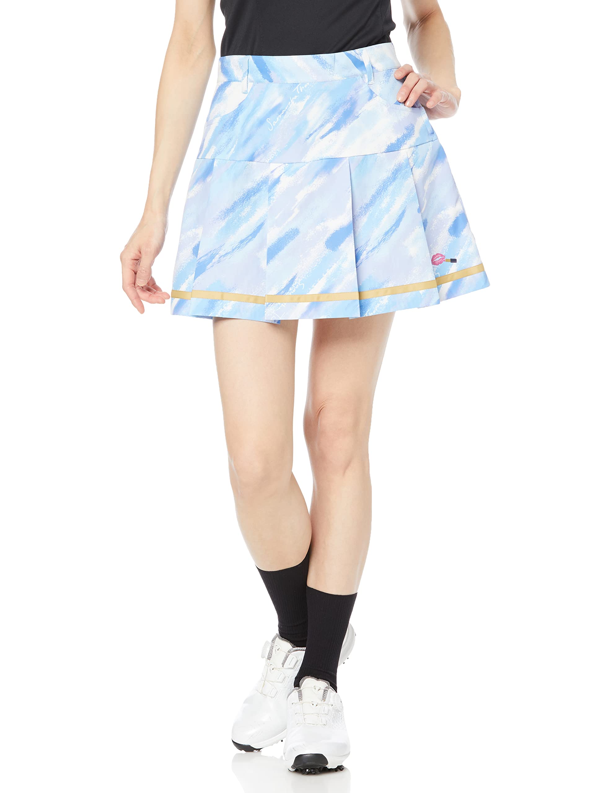 

Thavasa Under 25 Number Skirt Print Switching Tuck Skirt 00762112200106 Blue L [Samantha & 7] Women s синій