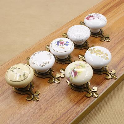 Drawer Handle Thickening Comfortable Touch Round Ceramic Cupboard Cabinet Door Knob Furniture