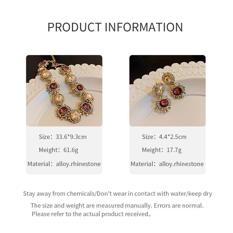 Vintage Necklace Earring for Women Exaggerated Jewelry Accessories