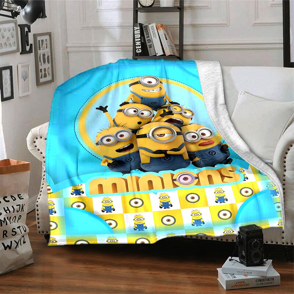 Minions Party Invitations Blanket Soft Throw Blanket For Home Bedroom Bed Sofa Travel Office Solid Christmas Blanket