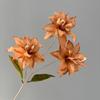 3 Heads Artificial Flower Branch Realistic Real Touch Lilium Brownii Flower Green Plants Handmade Simulation Flowers