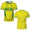 Brasilianische Stil Gedruckte Fußball T-Shirts Herren und Damen Sport Schnelltrocknendes Trikot Brasilien Flagge Grafik Kurzarm Tees