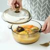 Nordic Kreative Transparente Glas Instant-nudeln Schüssel Große Suppe Schüssel Dessert Obst Schüssel mit Deckel und Griff Küche Geschirr
