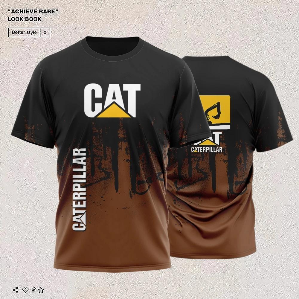 

Літні Футболки Гусениця CAT Екскаватор 3D Друк Streetwear Чоловіки Жінки Спортивна Мода Оверсайз Футболка з Круглим Вирізом 4XL