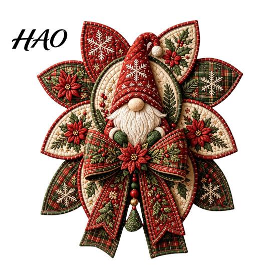 Handarbeits-Nähzubehör Weihnachts-Quilt-Schleife DIY-Set, 3D Handgemachtes Dekoratives Ornament, Vorgeschnittene Stoffdekorationen und Schritt-für-Schritt-Anleitung zum Basteln