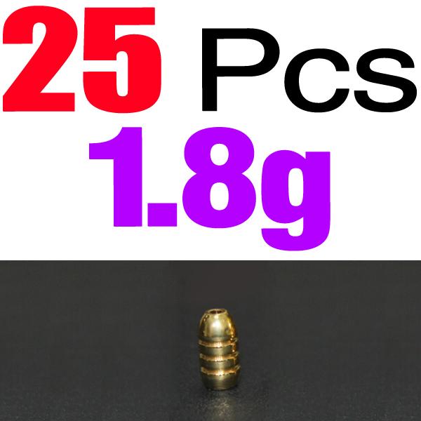 MNFT 25pcs/pack 1.8/3.5/5/7/10g Weight Bullet Shape Copper Sinker Rig Fishing Tackle Accessories BRASS BULLET SINKERS