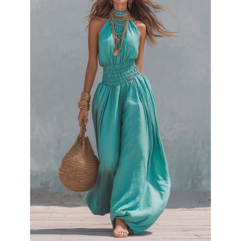 Europe and the United States cross-border TK Amazon Temu hot summer fashion street style sleeveless neck bloomers jumpsuit women