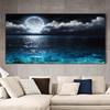 Moon Night Canvas Painting Landscape Poster and Prints Seaside Scenery Wall Art Pictures for Living Room Home Decoration Cuadros Frameless