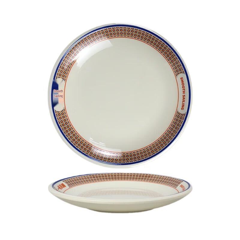 Wuhe 10.6-inch Melamine Hong Kong Style Dining Plate