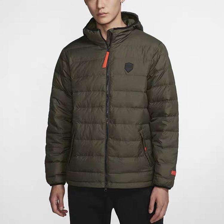 Nike Warme Lässige Sportliche Kapuzen-Daunenjacke Herren Oberbekleidung Grün AT3911-325