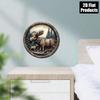 Round Metal Deer Wall Art Sign Aluminum Decor