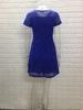 Hot-selling New European And American Elegant And Fashionable Round Neck Short-sleeved Blue Lace Dress