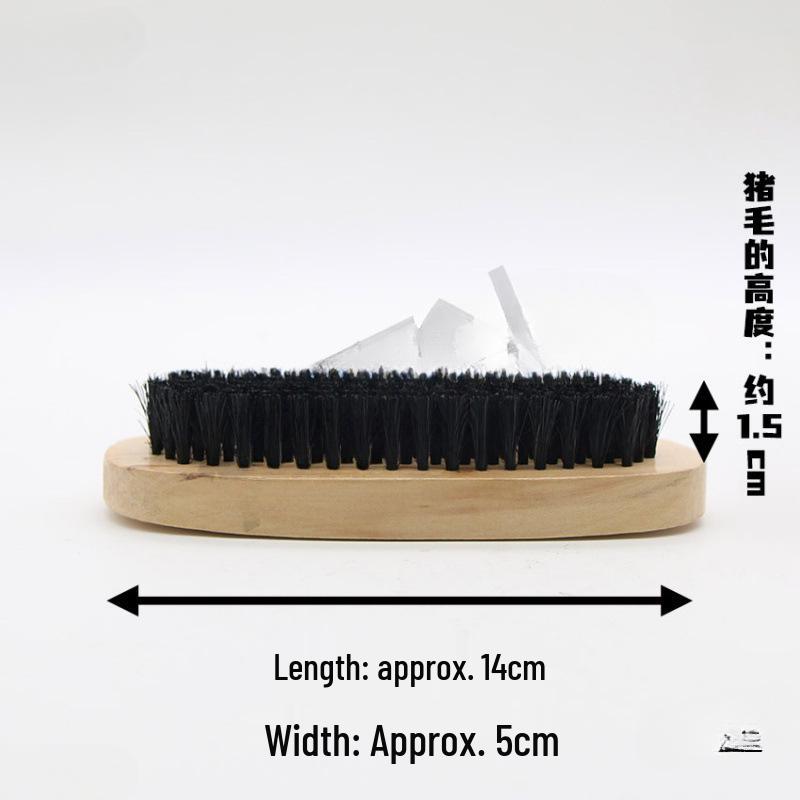 Hog Bristle Shoe Polish Brush with Solid Wood Handle - Soft Bristles for Cleaning and Polishing