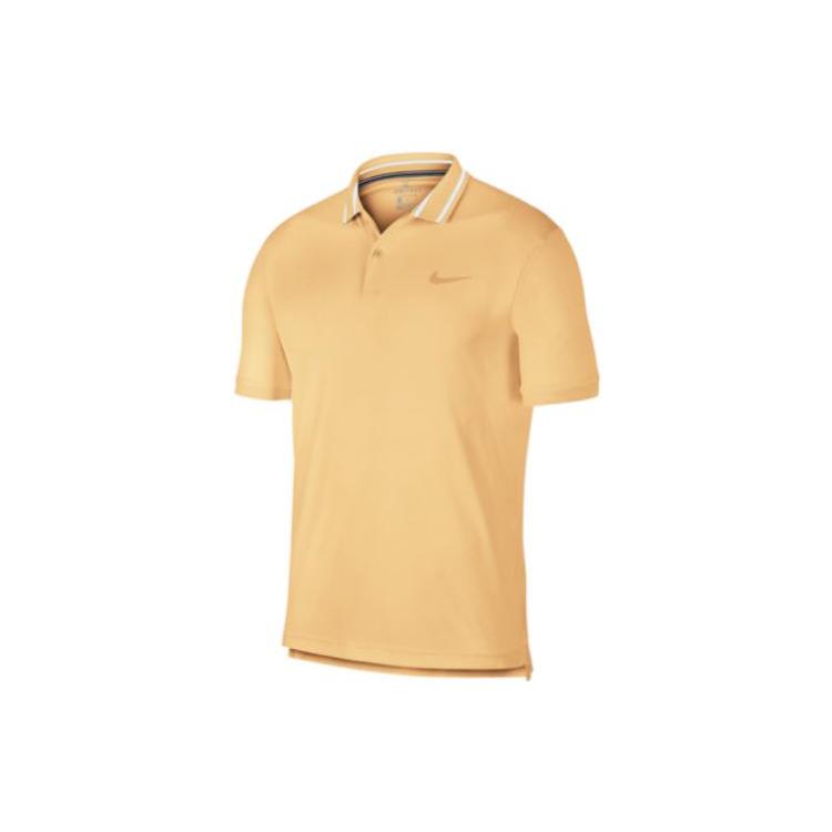 Nike Polo Shirts Men's Yellow Polo Collar Moderate Straight Fit BV1195-251